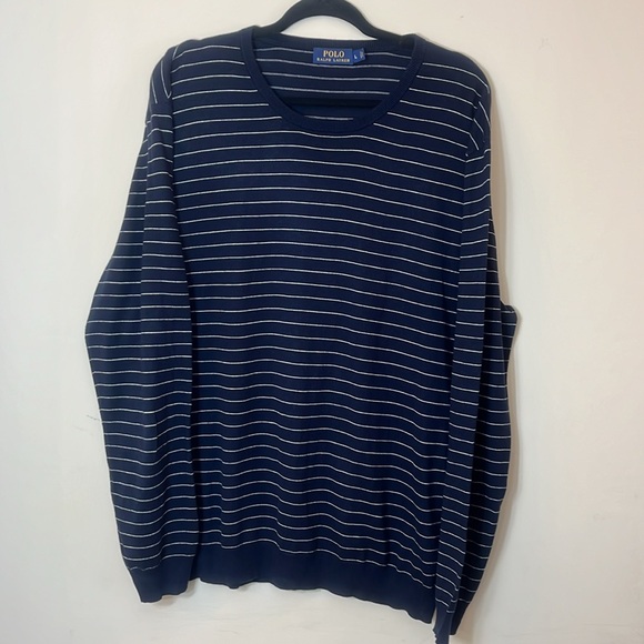 Polo Ralph Lauren Navy & White Pullover Long Sleeve Sweater - Picture 5 of 9